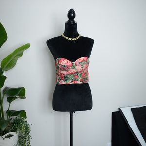 Marjorelle x Revolve | Floral Crop Bustier | Sz S